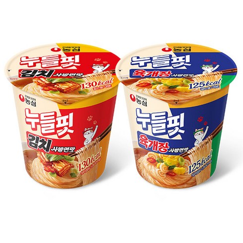 육개장누들핏 - 농심 누들핏 육개장 사발면맛 4개 + 김치사발면맛 4개