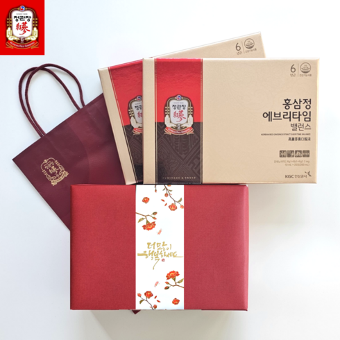 정관장 홍삼정 에브리타임 밸런스 200ml X 2박스 400ml 합포장 수제작 백화점 포장 선물세트, 2개