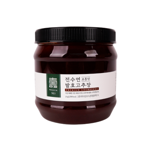 전수연고추장 - 국산고추장(전수연고추장) 순한맛/보통맛 1kg 실속포장, 1개, 340g