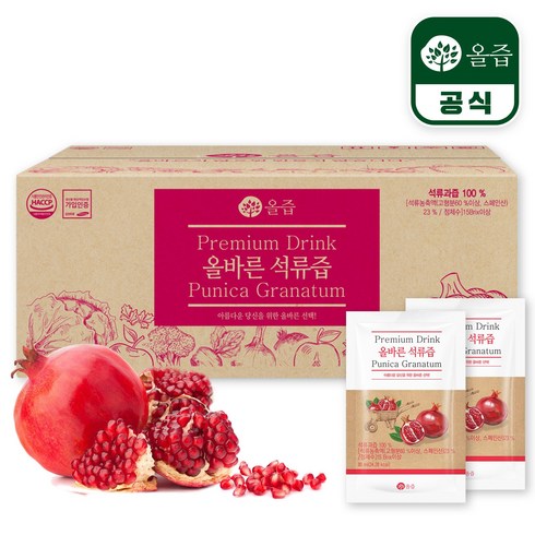 순수석류즙 - [올즙] 올바른 순수석류즙 100포(실속포장), 100ml, 1개