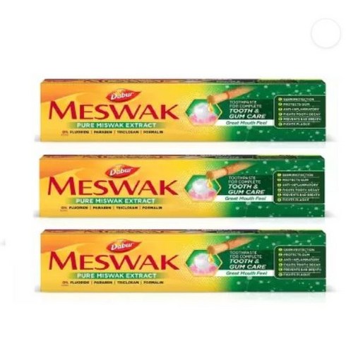 Dabur MESWAK Pure Miswak Extract Toothpaste - 3 x 100 g Packs Toothpaste (300 g Pack of 3), 3개, 300g