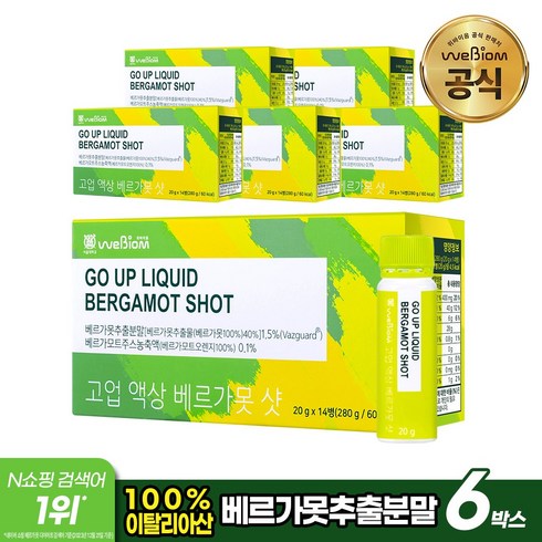  고업 액상 베르가못 샷 101박스  - 서울대위바이옴 고업 액상 베르가못 샷 6박스 (20g x 84병), 1680g, 1개