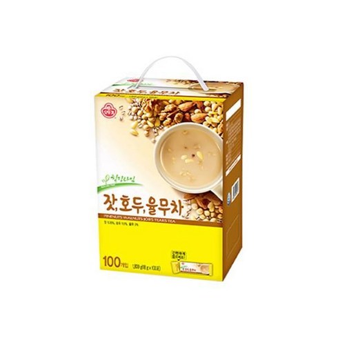 오뚜기 손님접대 잣호두율무차(100T) 1800G 회사 탕비실 교회 모임 선물 자취 감기 차한잔, 18개