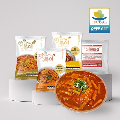 떡볶퀸밀키트 - 핫이슈 떡볶이 밀키트 순한맛 4종 체험판, 1세트, 1.762kg