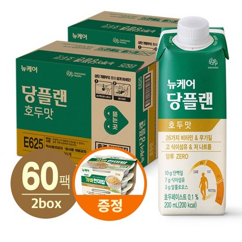 뉴케어 당플랜 호두맛 (200mlx30팩) 2박스, 60개, 200ml