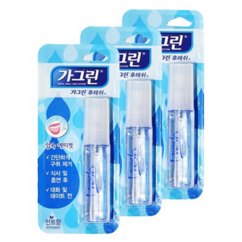 구강스프레이 - 가그린 후레쉬액 구강스프레이 민트향, 10ml, 3개