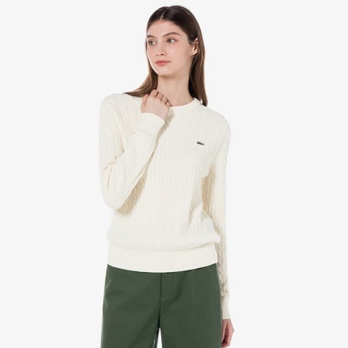 [라코스테] 여성 케이블 크루넥 스웨터 AF063E-53N XFJ