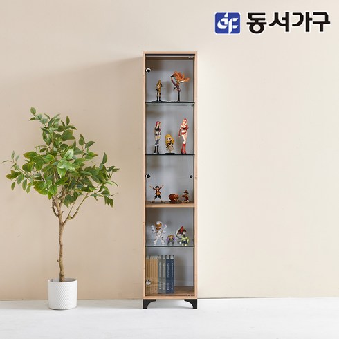 동서가구 소프 디프 400 키큰 유리 장식장 DNA022 착불, 오크