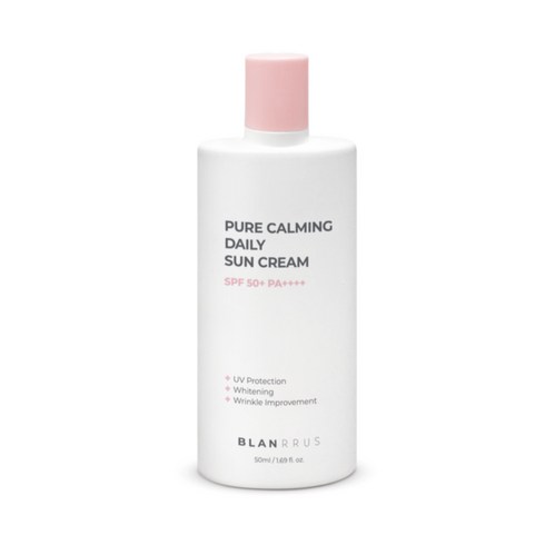 블랑루스 퓨어 카밍 데일리 SPF50+ 선크림 - 무기자차 저자극 선크림 톤업 주름개선, 1개, 50ml