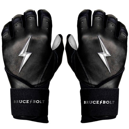 브루스볼트 프리미엄 프로 크롬 시리즈 롱 커프 배팅 글러브 장갑 블랙 BRUCE BOLT CHROME Series Long Cuff Batting Gloves BLACK