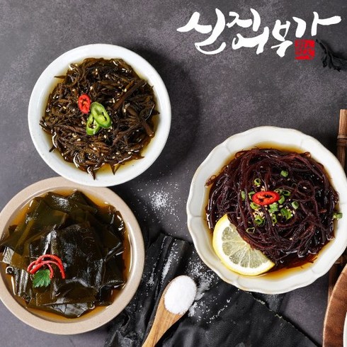 완도직송 해초장아찌3종세트 300gx3통(미역줄기 다시마 톳), 300g, 3개