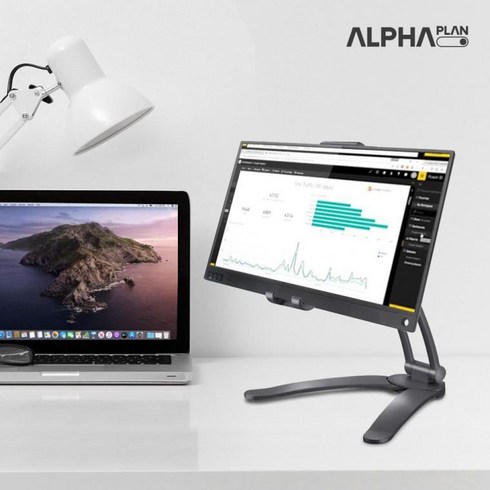 제우스랩 알파플랜 휴대용 모니터 태블릿 아이패드 핸드폰 거치대, 실버, 실버