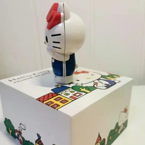 산리오 애니메이션 어린이 선물 헬로키티 접이식 휴대폰 한정판 통화 기능 한국어자판, blue
