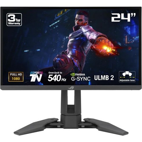 ASUS ROG Swift Pro PG248QP NVIDIA G-SYNC e스포츠 게이밍 모니터 -24.1인치 FHD 540HzOC Esports-TN 패널 Reflex An, 1개