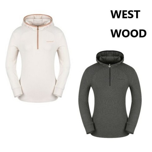 2023년 가성비 최고 등산후드티 - 웨스트우드 WEST WOOD 신축성이 우수한 소재를 사용하여 편하고 보온성이 좋아 등산 트레킹 외출 나들이 하실때 입으실 수 있는 여성 솔리드 후드 집업티셔츠 WM3WCTS312