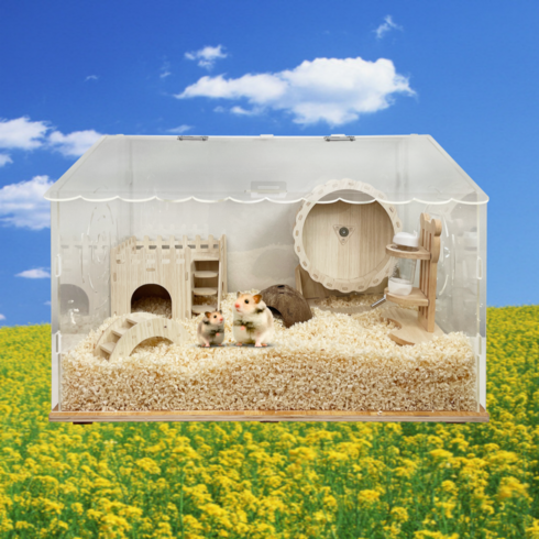 하이어펫 골든 햄스터 집 아크릴 케이지, 풀세트, 1개