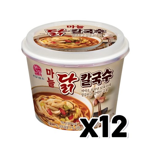 공항칼국수 - 본고장 한일 마늘닭칼국수 즉석용기면 185g x 12개