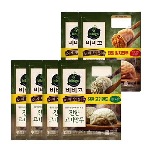 비비고진한고기만두 - 비비고 수제진한고기만두 400g x4개 +수제진한김치만두 400gx2개, 6세트