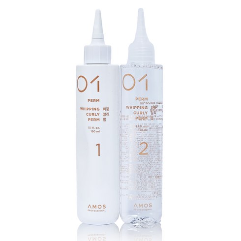 파마약 - 아모스프로페셔널 휘핑 컬리 펌 1제 150ml + 2제 150ml, 1세트