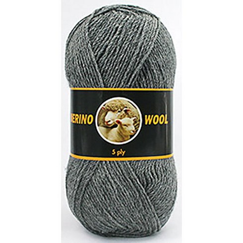 코디뜨개실 메리노울5P 뜨개실 DIY 패키지, 메리노울 5P-4볼 #790 회색100% Superwash 메리노울, 5개