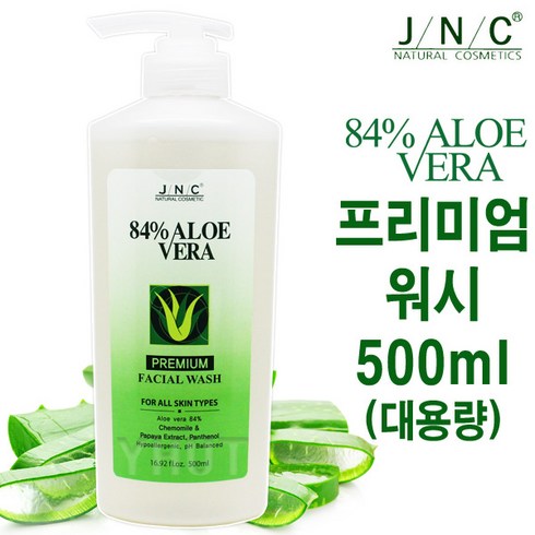 JNC 84% 알로에베라 프리미엄 훼이셜 워시 500ml, 1개