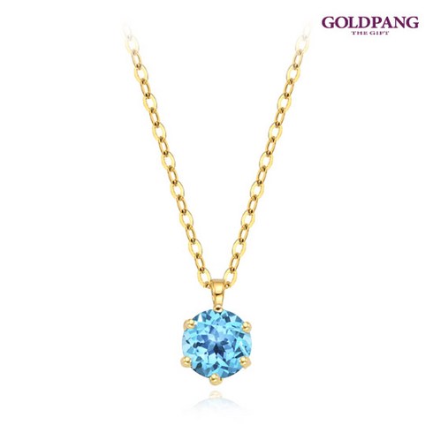 [골드팡] 14k/18k 2부 천연 탄생석 목걸이-11월 블루토파즈(당일도착) 여성 데일리 천연보석 기념일 생일 우정 여자친구 선물추천