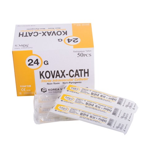 한국백신 정맥카테타(I.V Catheter) 24G 3/4inch 판매단위:박스(50개), 1박스