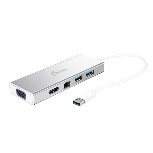 넥스트 USB3.0 미니도킹 HDMI VGA 기가랜 허브 컨버터 NEXT-JUD380, 혼합색상