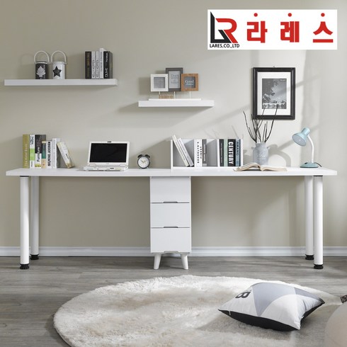 라레스가구 워니 트윈2400책상, 화이트