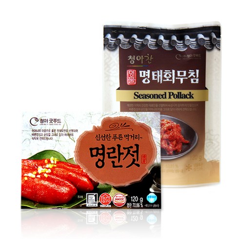 청아굿푸드 청아찬 명물 명태회무침 120g*5팩+명란젓 120g*5팩, 10팩, 120g