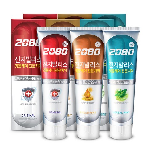 2080 진지발리스K치약 9개 3종 SET 치약, 9개x1세트, 120g