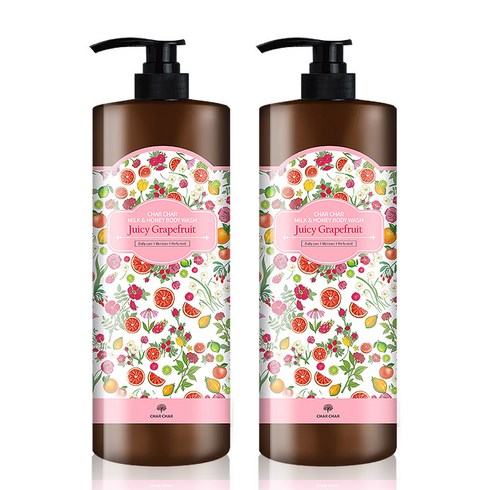 샤샤 밀크앤허니 바디워시 쥬이시 그레이프프룻 1500ml, 2개