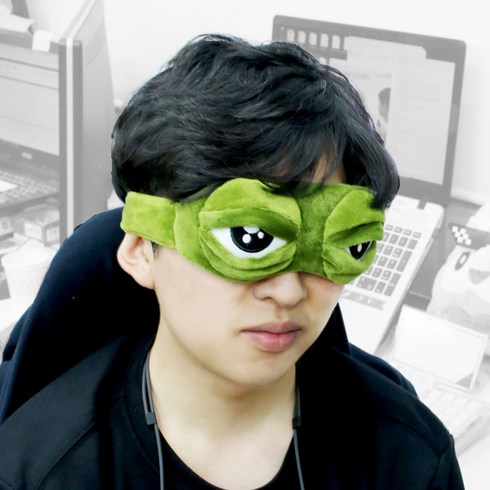 갓샵 [SNS화제인싸템] 개구리안대 수면안대 슬픈 페페 온열아이스기능 일반, 1개