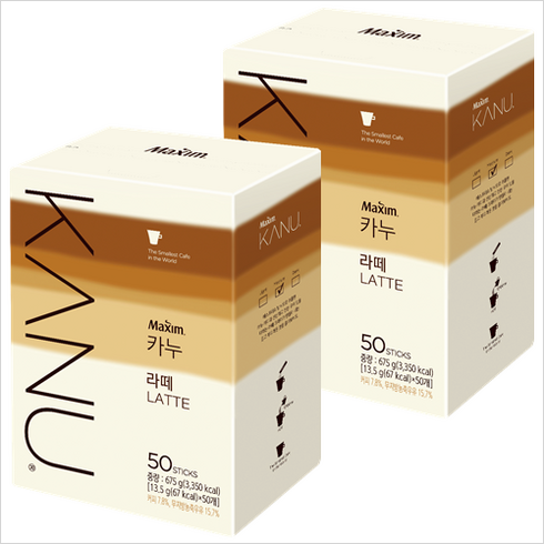 맥심 카누 라떼, 13.5g, 50개입, 2개