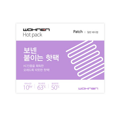 2024년 가성비 최고 보넨핫팩 - WOHNEN 붙이는핫팩 파스형, 100개