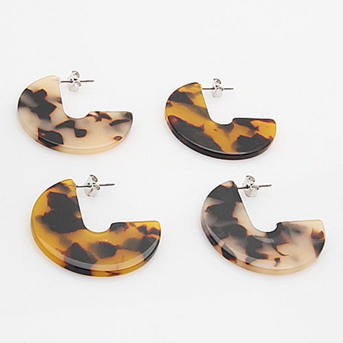 미고_ 아크릴 호피 패션 링 귀걸이( 트리플 )