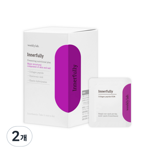 [공식몰] 위클리랩 이너플리 저분자 콜라겐 히알루론산 15p, 11.55g, 2개