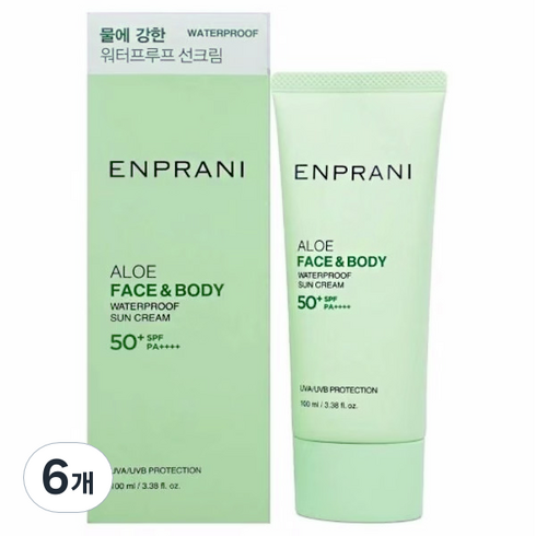 엔프라니 알로에 워터프루프 선크림, 100ml, 6개