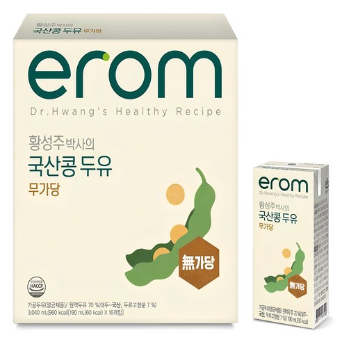 이롬 황성주 박사의 국산콩 두유 무가당, 190ml, 13개