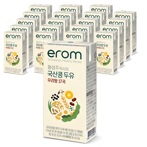 이롬 황성주 국산콩 두유 우리땅 17곡, 190ml, 40개