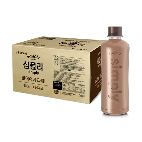 아카페라 심플리 로우슈거 라떼, 400ml, 20개 투썸플레이스