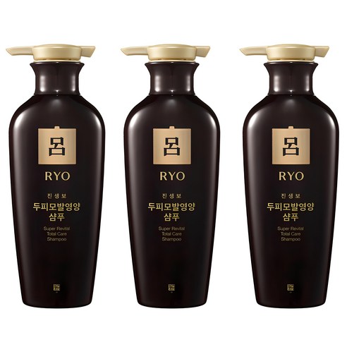 려 진생보 두피모발영양 샴푸, 400ml, 3개