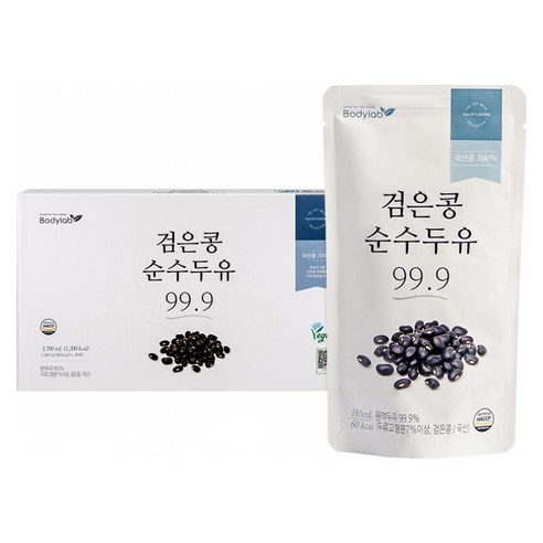 바디랩 검은콩 순수 두유 99.9, 185ml, 20개