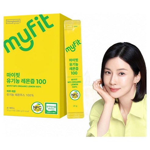 동국제약 마이핏 이보영 100% 유기농 레몬즙 NFC 원액 스틱, 14개, 20g