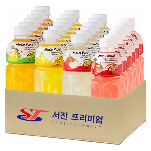 [서진프리미엄] 모구모구 4종혼합(망고+파인애플+사과+딸기), 24개, 320ml