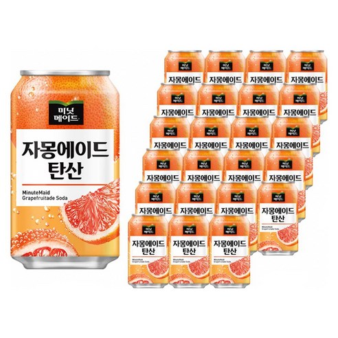 해태htb 미닛메이드 자몽에이드 탄산, 355ml, 24개 
생수/음료