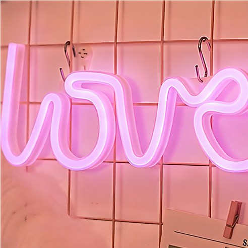 젊은이마켓 LED 네온사인 무드등, 러브