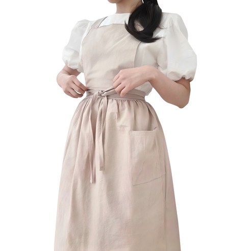 린넨앞치마 추천 상품젊은이마켓 린넨 에이프런 모던앞치마 A, 베이지, 1개 제품 사진