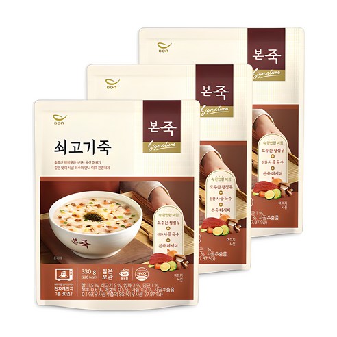 본죽 데워서 바로 먹는 쇠고기죽, 330g, 6개