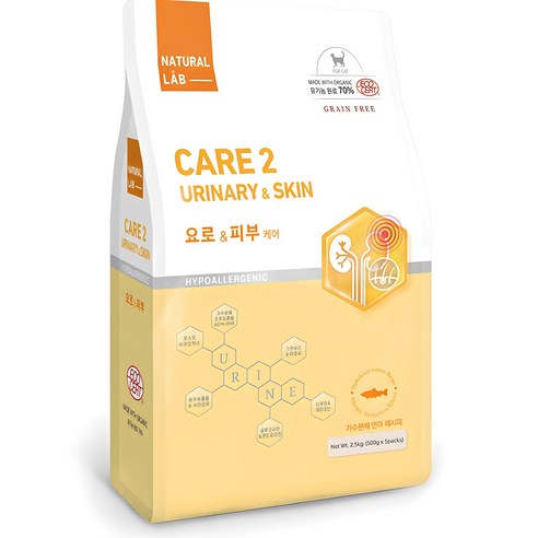 내츄럴랩 전연령용 유기농 고양이 기능성 사료 CARE2, 6kg, 1개